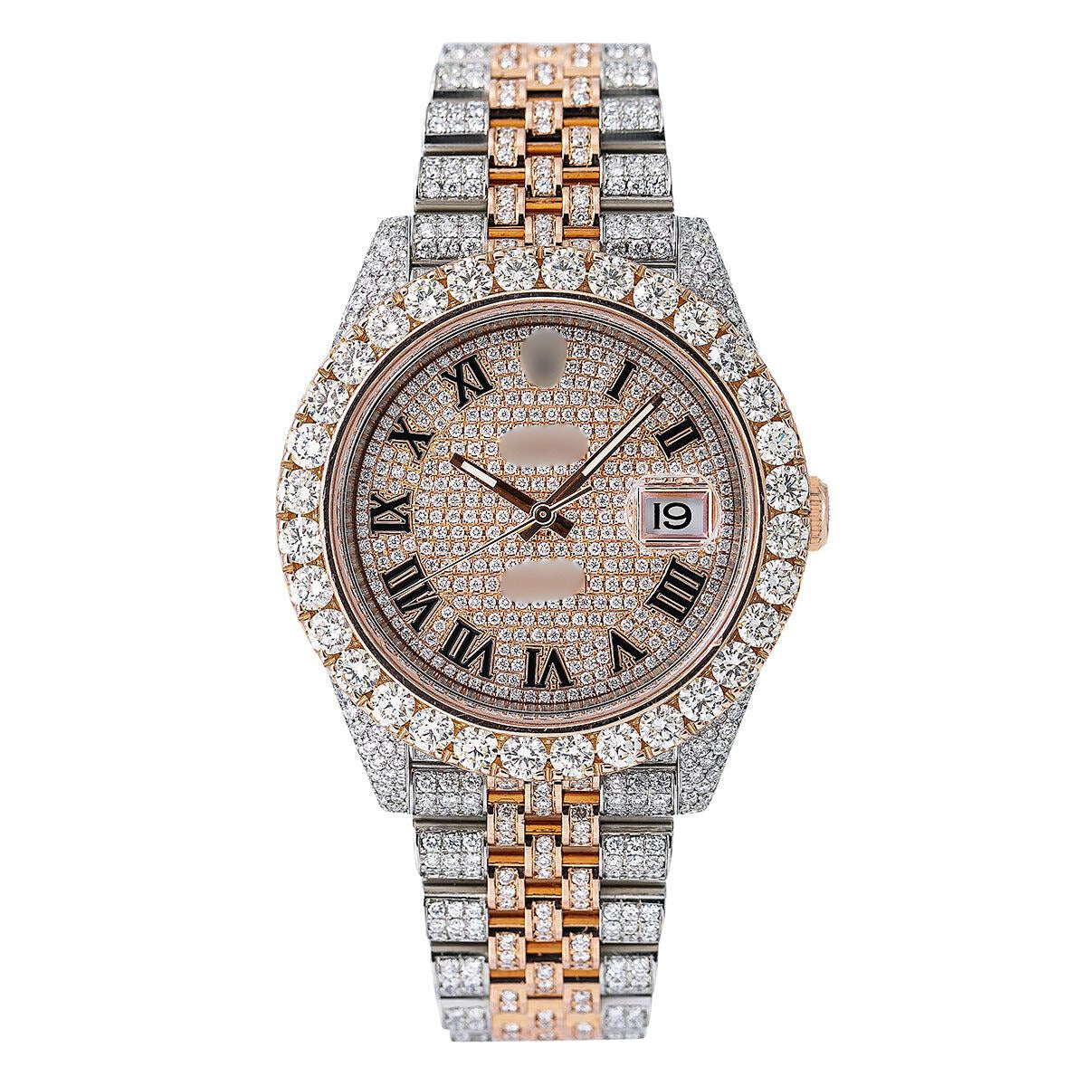 Diamond Orbit Watch 41mm Rose Gold Diamond Dial With Two Tone Jubilee BraceletWith 22.5 CT Diamonds