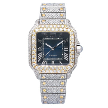 Ice Age Moissanite Watch 40MM Blue Dial With 17.95 CT Diamonds