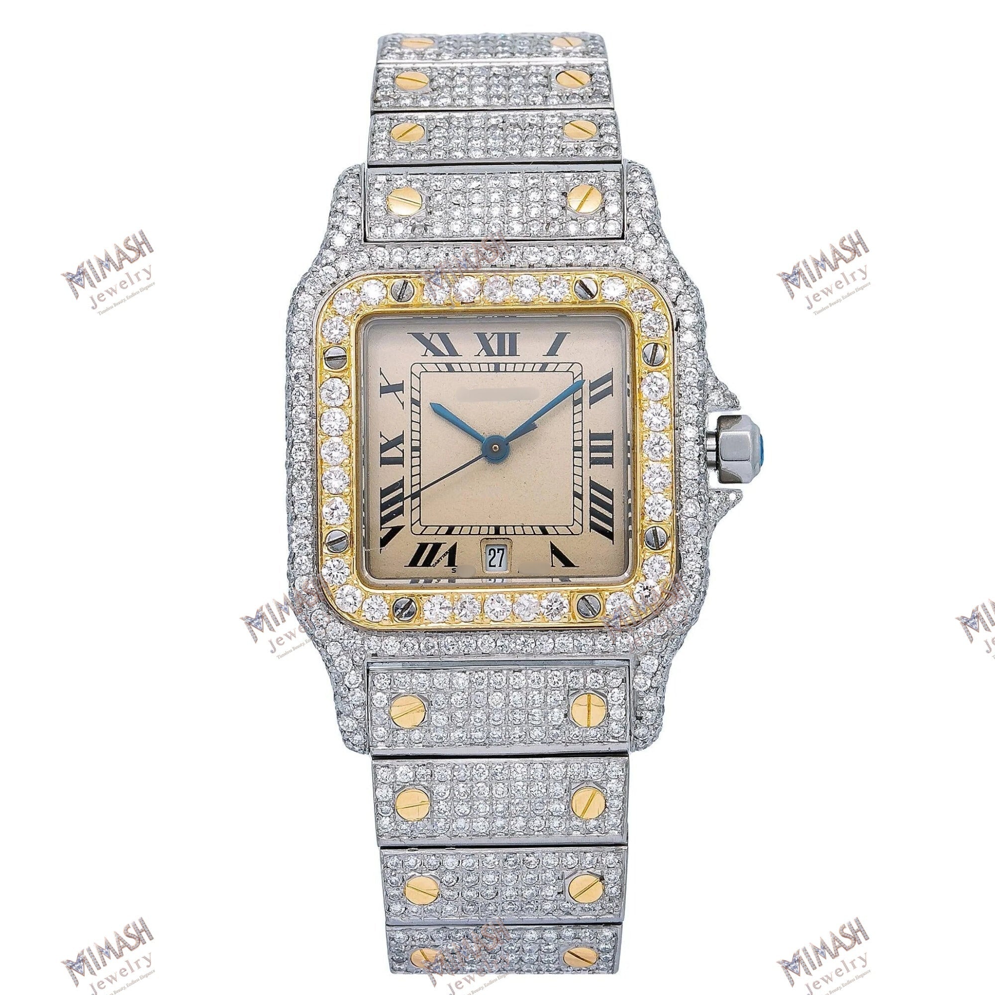 Cartier Santos Galbée 31MM White Dial With Two Tone Diamond Bracelet