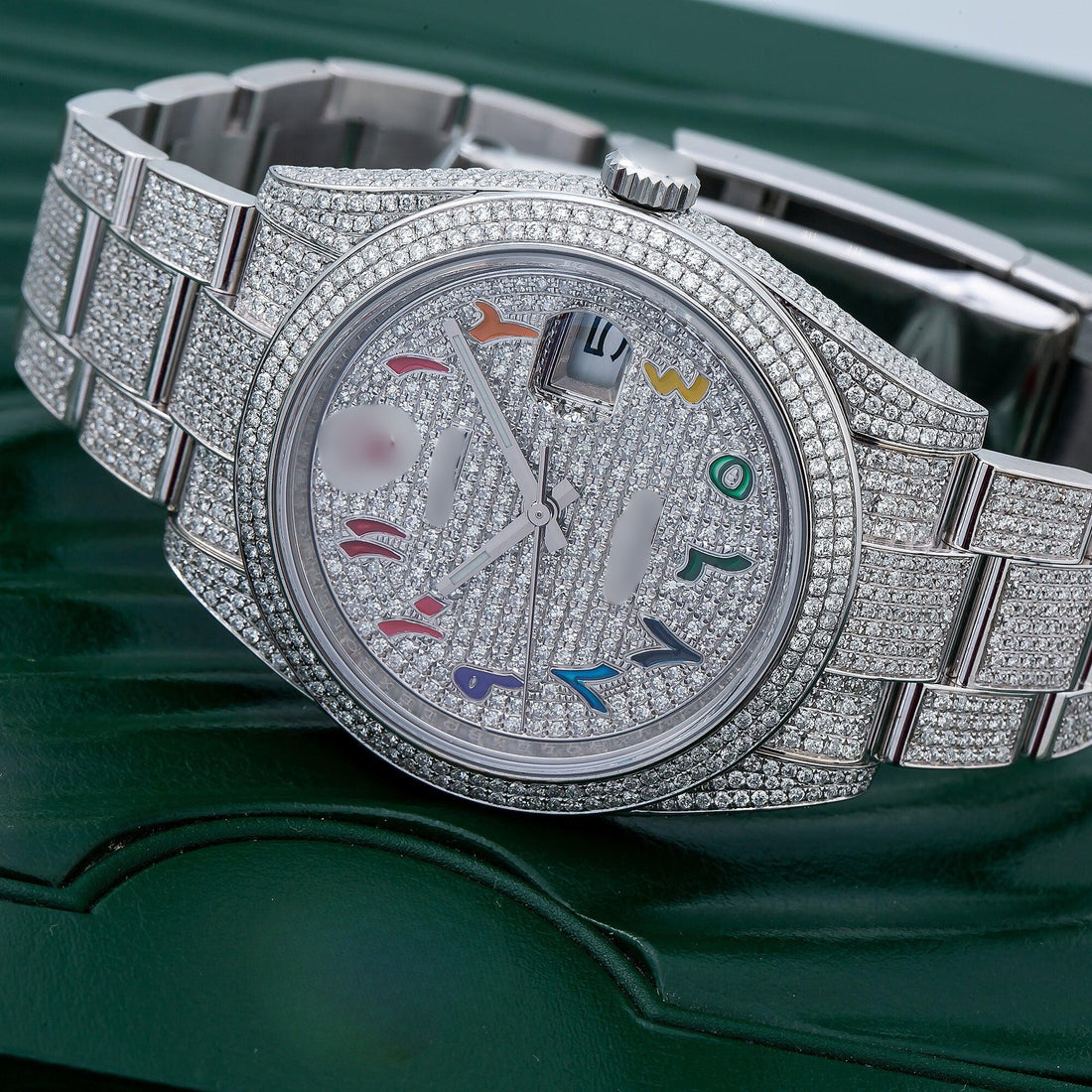 All-Steel Moissanite Bling Watch 41MM Silver Diamond Dial With Stainless Steel Bracelet