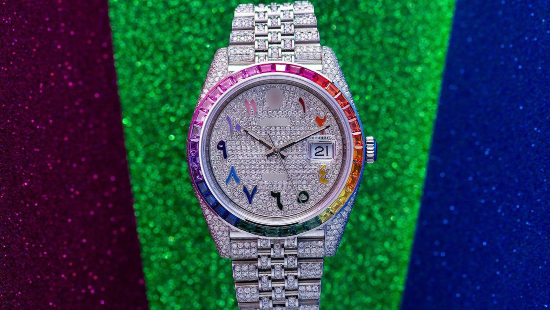 Modern Moissanite Watch 41MM Silver Diamond Dial With 14.75 CT Diamonds