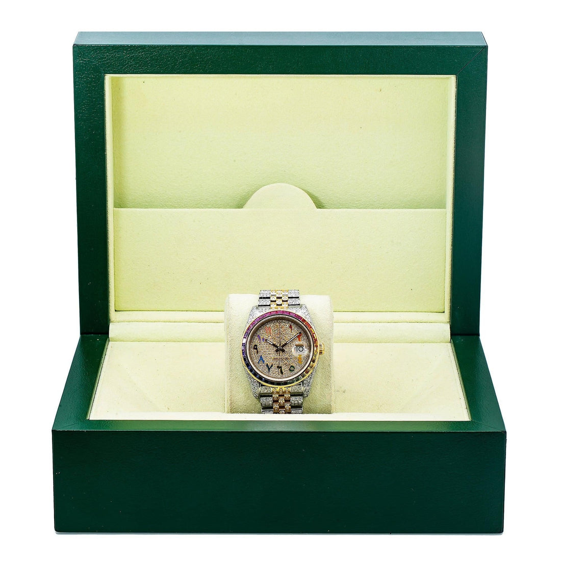 Elite Vision Watch 36MM Champagne Diamond Rainbow Dial With 11.25 CT Diamonds