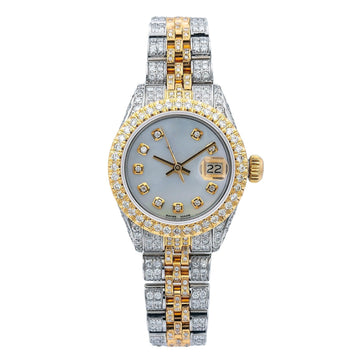 Modern Moissanite Watch 26MM Grey Diamond Dial With 5.75 CT Diamonds