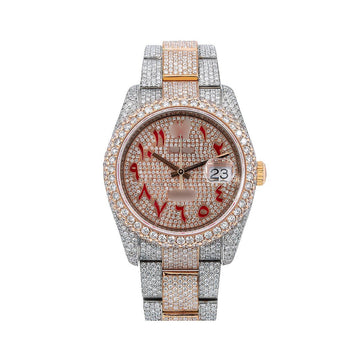 Frosted Emperor Watch  36mm Champagne Diamond Dial With 21.75 CT Diamonds