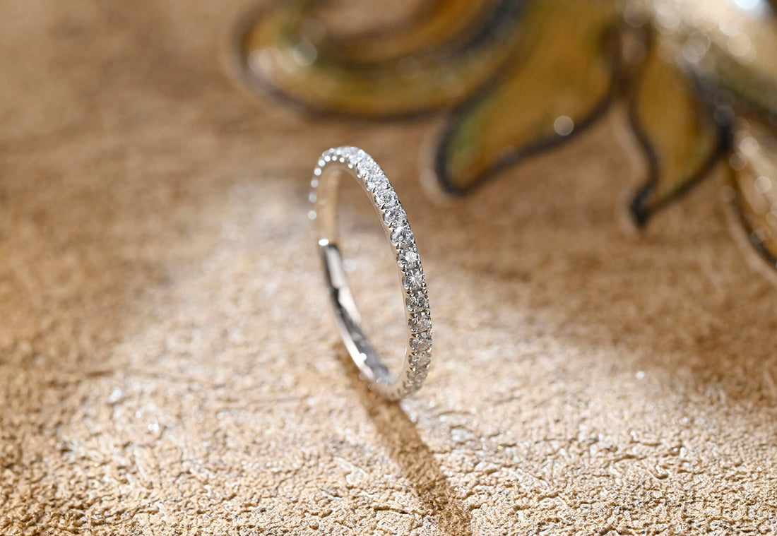 Solid Gold Moissanite Full Eternity Wedding Ring