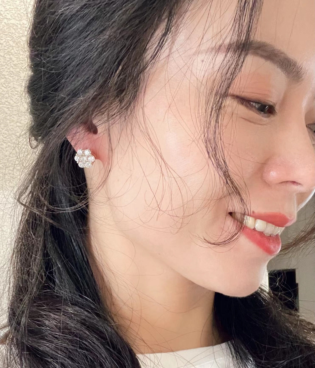 Solid Gold Round Moissanite Earring Studs, Elegant Wedding Earring, Anniversary/ Birthday/ Valentine's Day Gift for Woman, Wife, Girlfriend