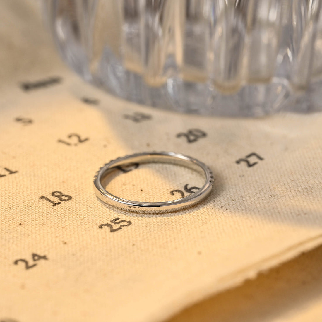 2mm Paved Round Cut Moissanite Round Half-Eternity Matching Band