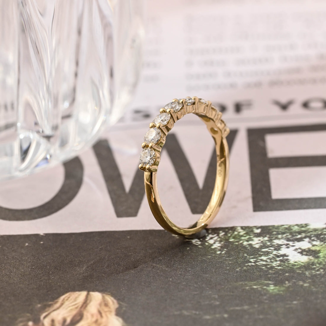 Round Cut Moissanite Engagement Wedding Band Personalized Matching Band
