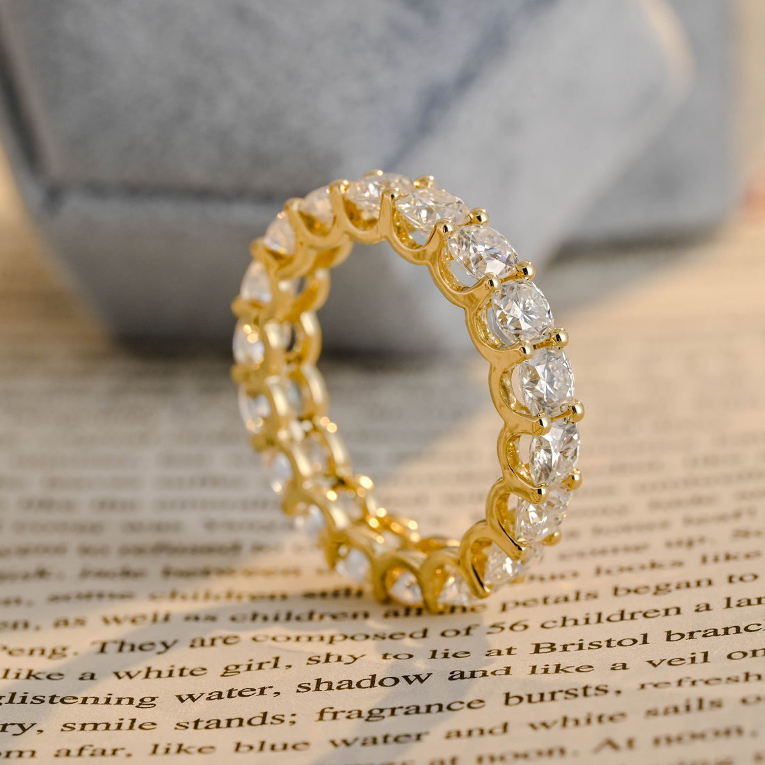 4mm U-Prong Cushion Cut Moissanite Wedding Band for Women