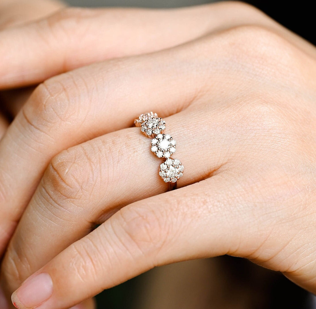 Round Cut Moissanite Half-Eternity Bridal Matching Band