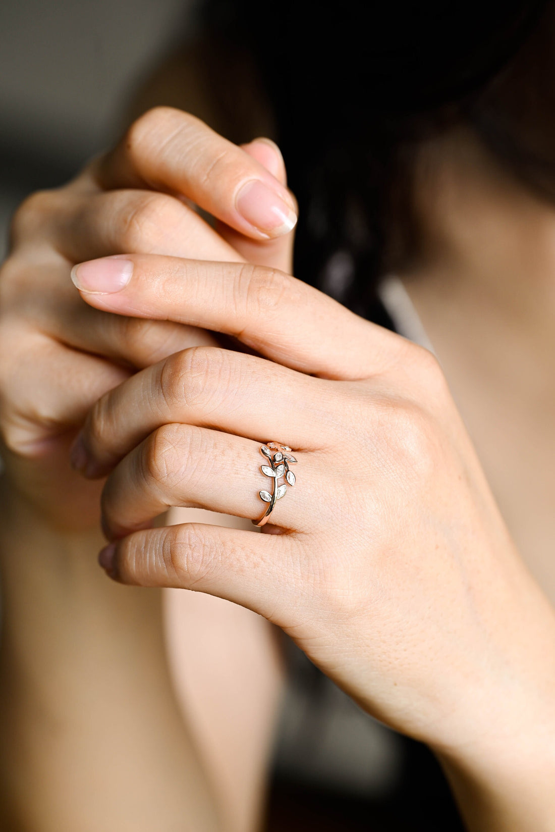 Solid Gold Moissanite Branch Style Wedding Ring