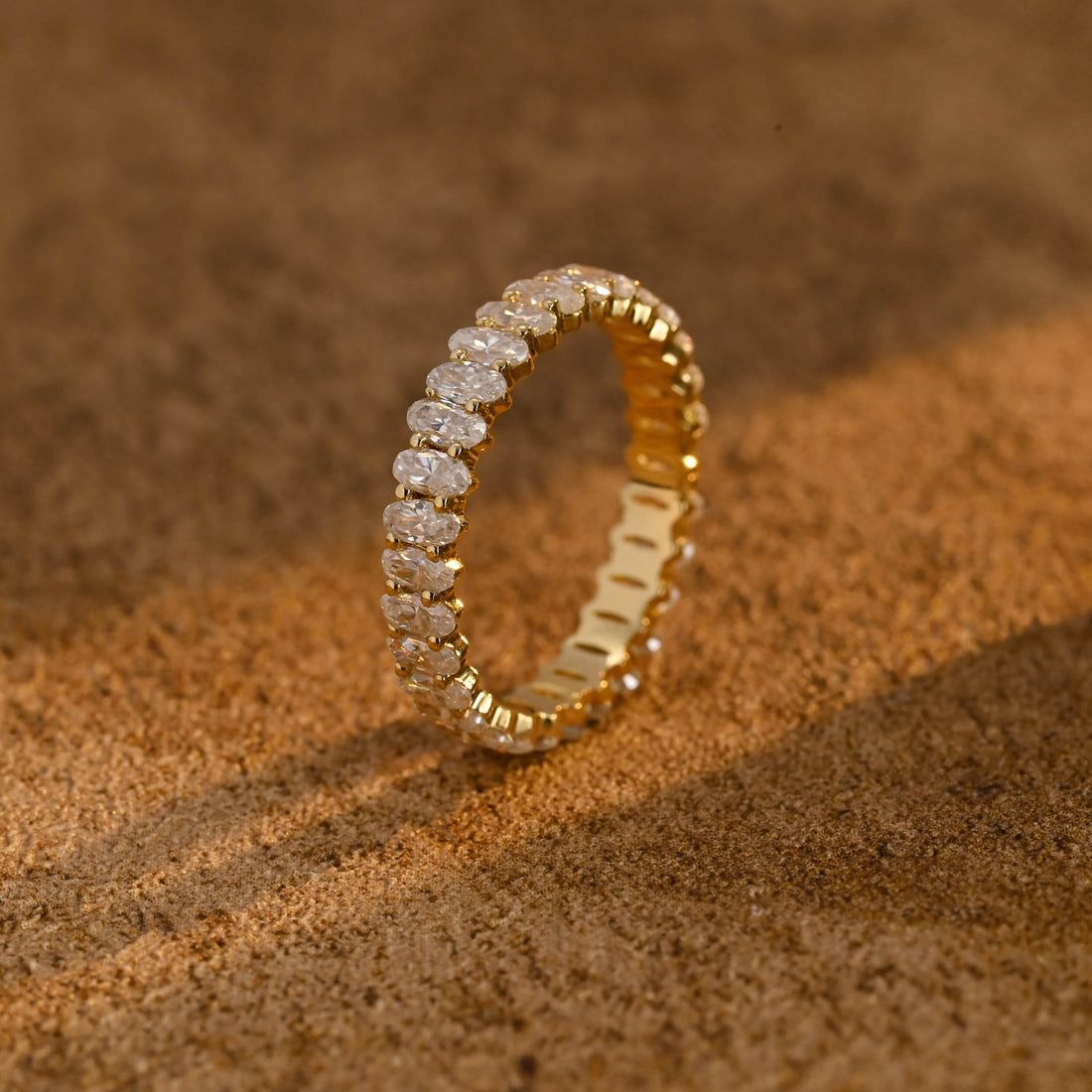 Full Eternity Oval Cut Moissanite Wedding Band for Woman