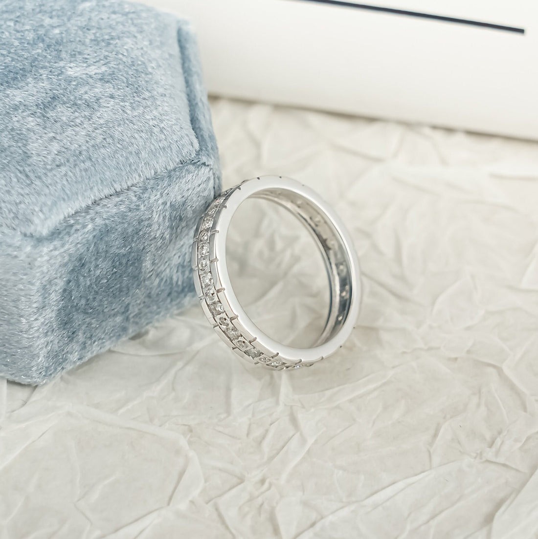 4mm Bezel Round Cut Men's Moissanite Customizable Unique Anniversary Ring Gift for Him