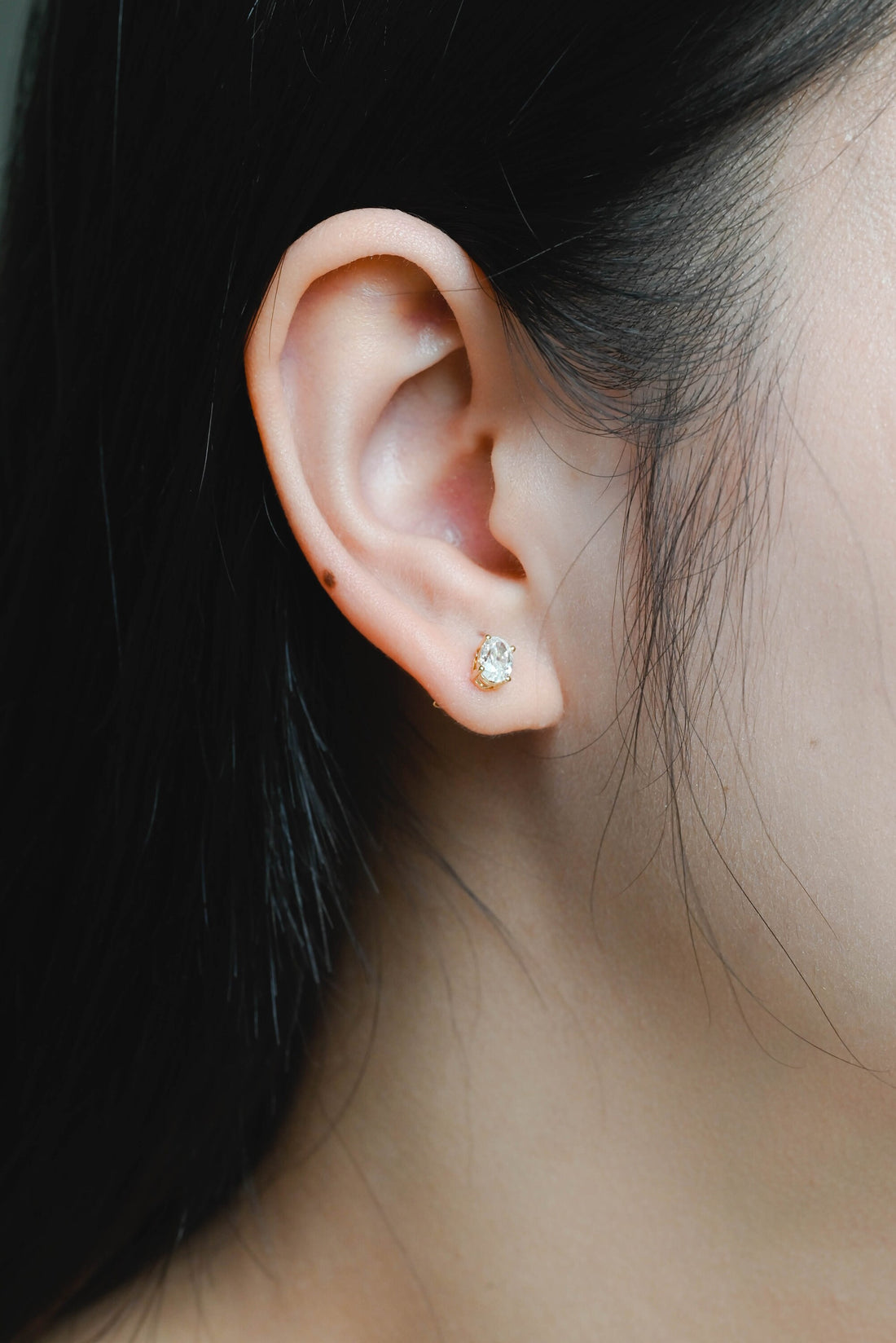 Solid Gold Oval Cut Moissanite Earrings Stud, Minimalist Gold Studs, Valentine's Day/ Anniversary/ Birthday Gift for Woman, Wife, Girlfriend