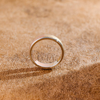 6mm Hammered Ring, Solid Gold Hammered Finish Wedding Ring for Man, Two Tone Men's Wedding Band  Matte Hammered Finish