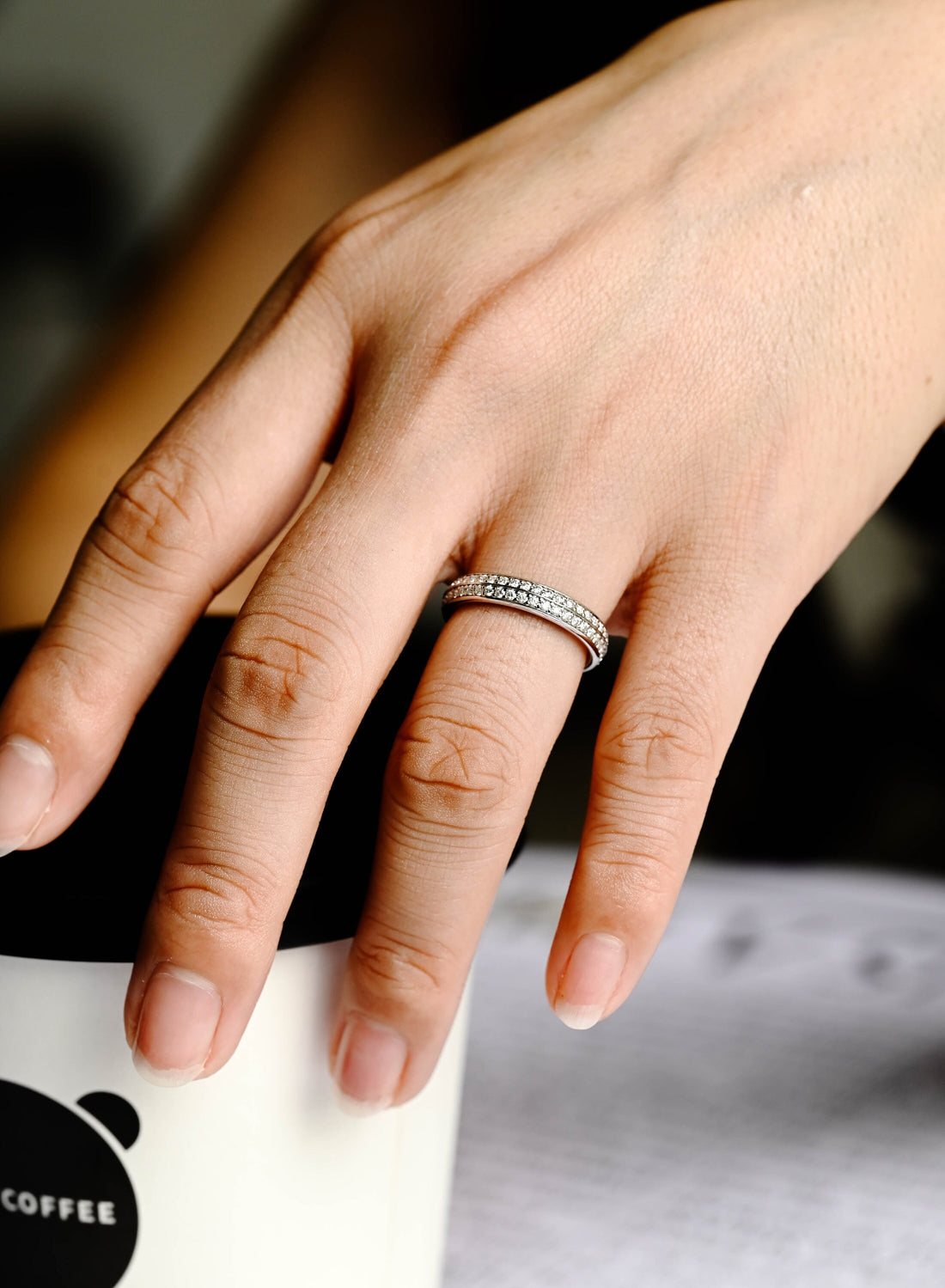 Solid Gold Moissanite Vintage Wedding Ring
