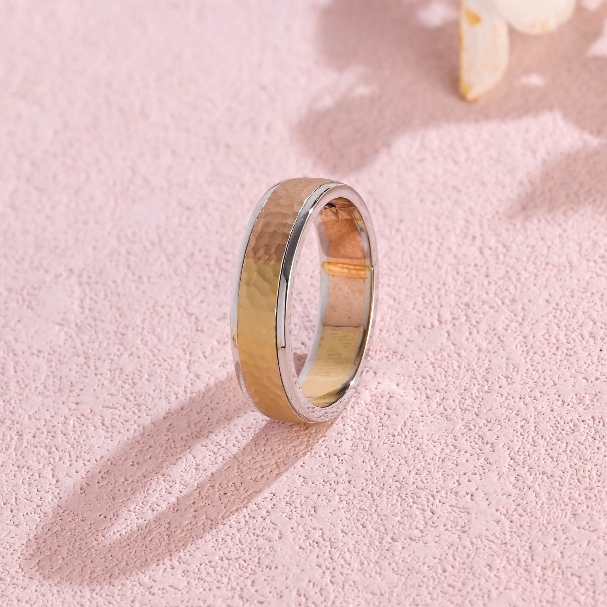 6mm Hammered Plain Simple Wedding Band