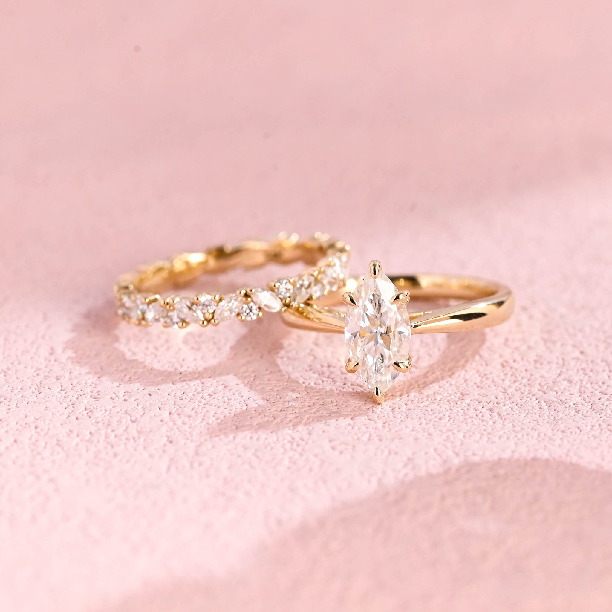 Marquise Moissanite Full Eternity Marquise Round Wedding Band