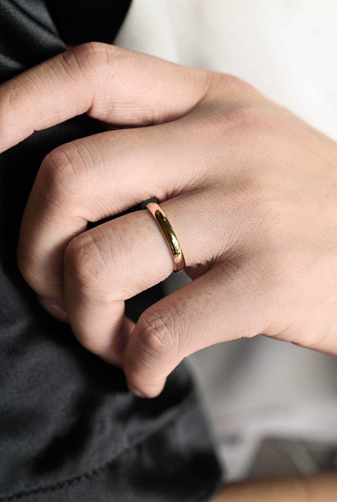 Solid Gold  3.0mm Width Art Deco Ring for Matching Engagement Ring