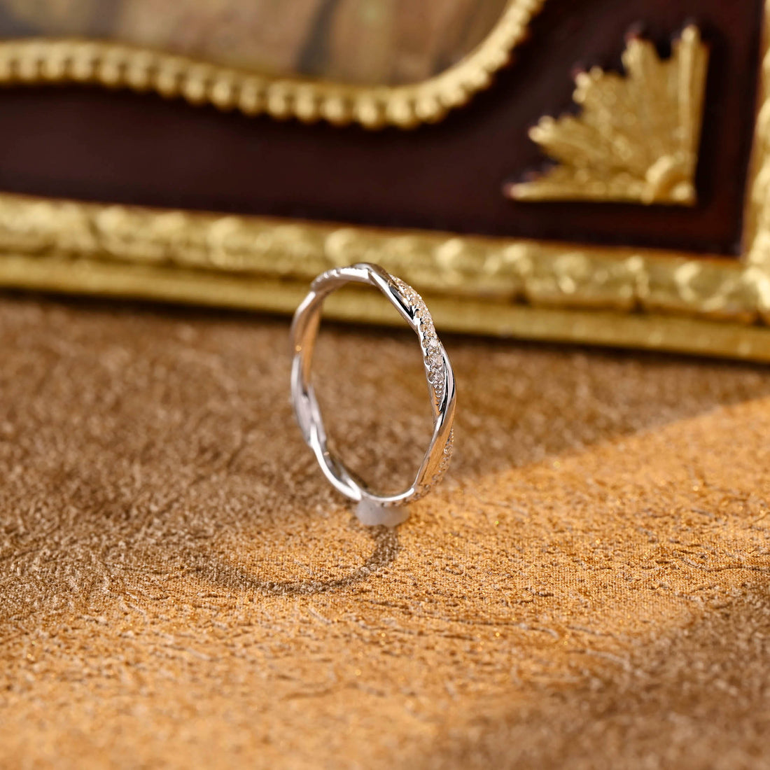 Solid Gold Moissanite Petite Twist Wedding Ring