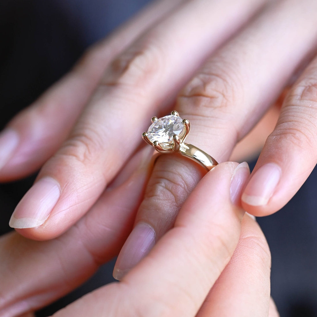 3ct Solitaire 6 Prong Round Diamond Engagement Ring