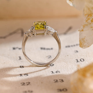 3ct Three Stone Yellow Sapphire Radiant Engagement Ring