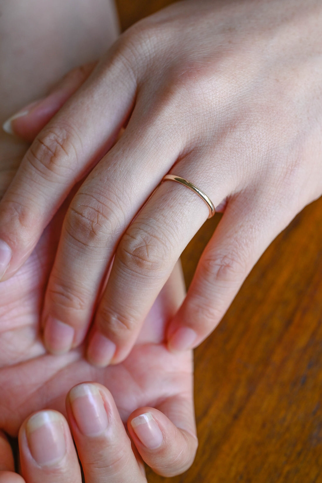 Solid Gold 1.6mm Width Art Deco Ring for Matching Engagement Ring