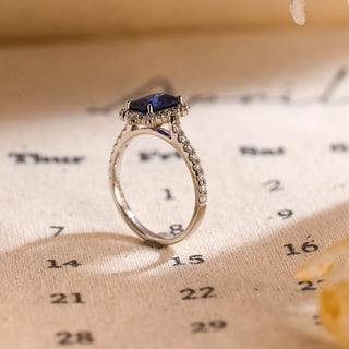 5mm Vintage Emerald Cut Sapphire Engagement Ring