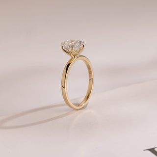 9mm Oval Diamond Engagement Ring Flower Petal Setting