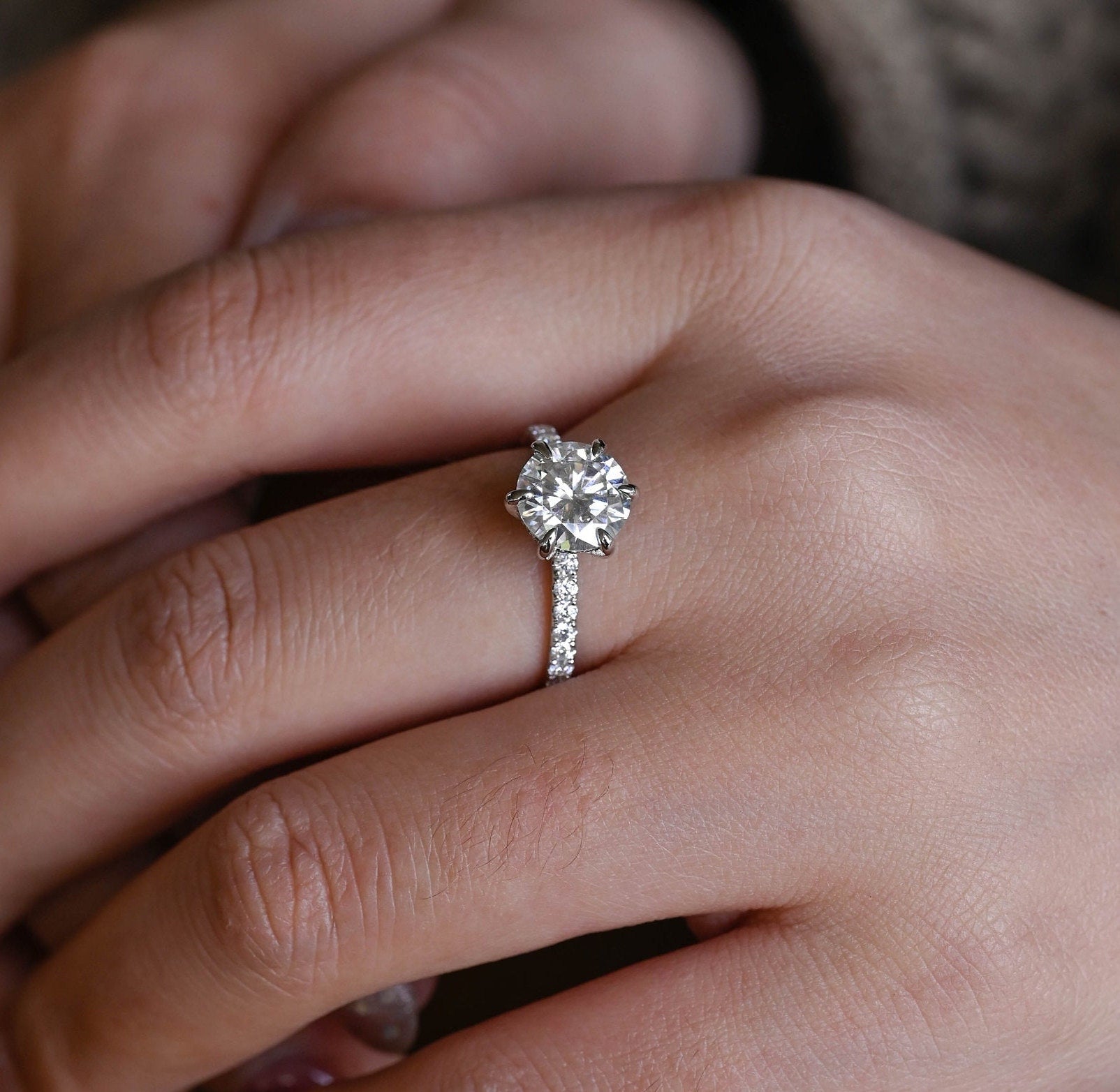 2ct Full Pave Hidden Halo Round Diamond Engagement Ring