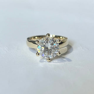 3.5mm Round Cut Diamond Solitaire Engagement Ring 6 Prong