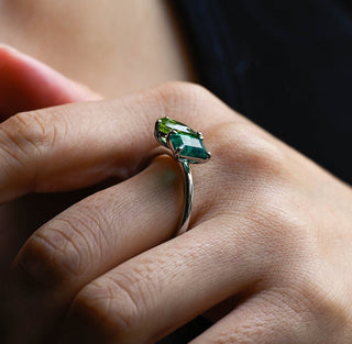 1ct Emerald & Pear Cut Peridot Toi Et Moi Ring