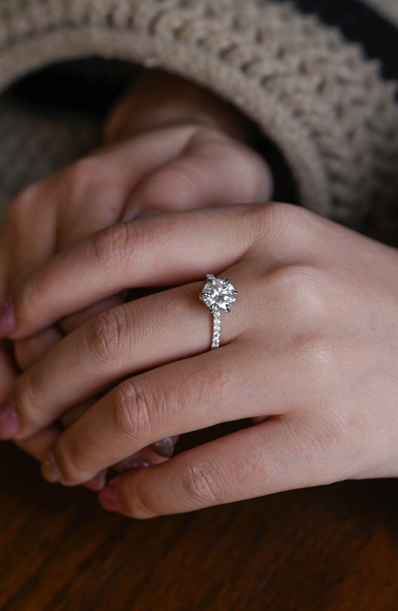 2.00ct Round Cut Halo Set Pave Diamond Engagement Ring