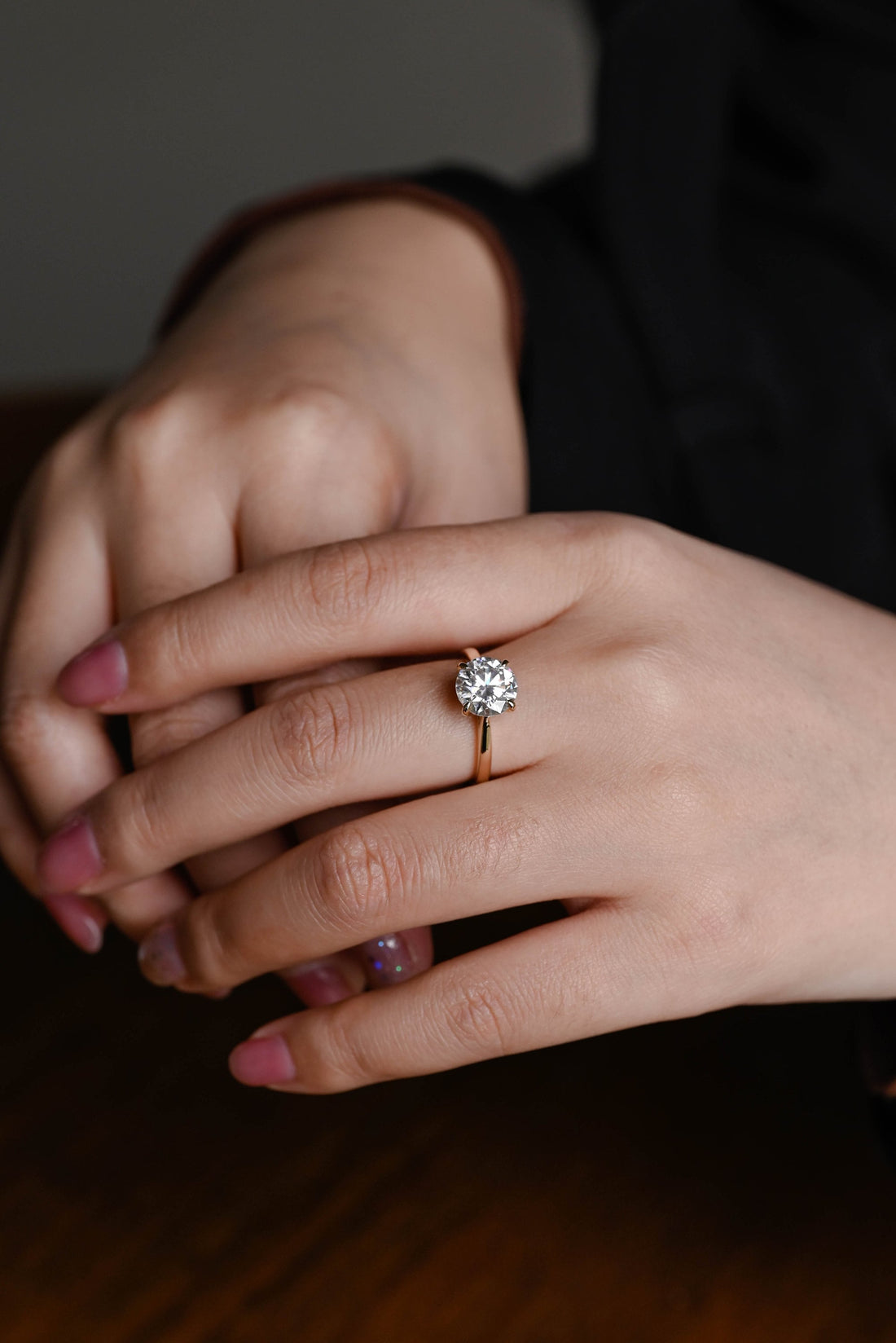 2.50ct Round Cut Diamond Hidden Halo Cathedral Engagement Ring