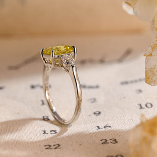 3ct Three Stone Yellow Sapphire Radiant Engagement Ring