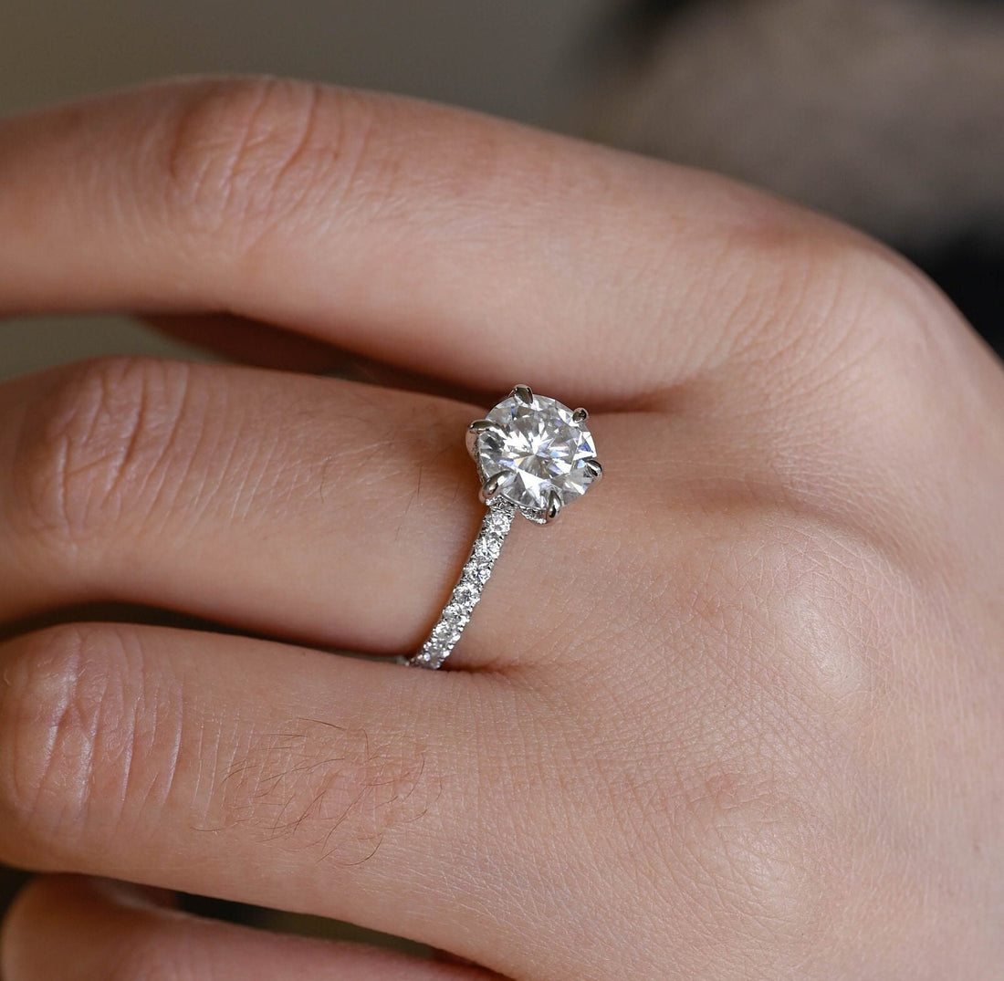 2ct Full Pave Hidden Halo Round Diamond Engagement Ring