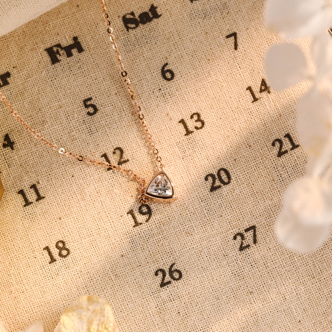Bezel Set Trilliant Moissanite Engagement Pendant Necklace, Trillion Promise Wedding Triangle Pendant Necklace, Anniversary Gifts for Woman