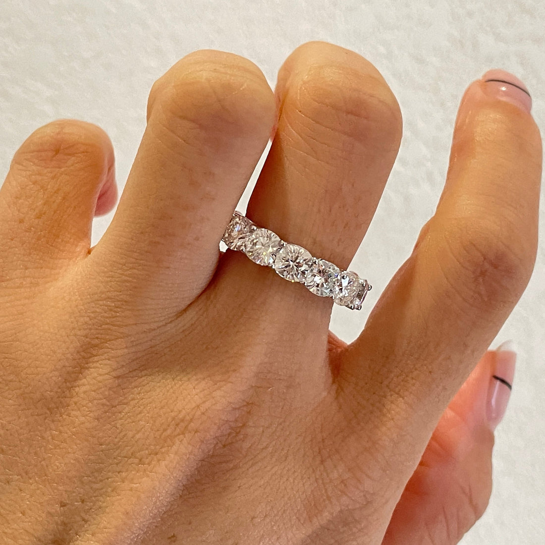 4mm U-Prong Cushion Moissanite Wedding Ring Band for Women