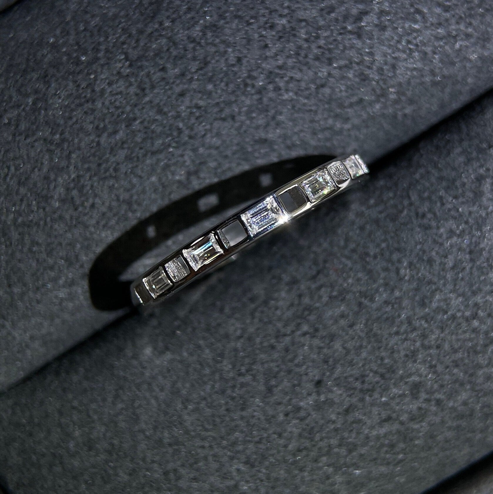 Solid Gold Baguette Half Eternity Wedding Band