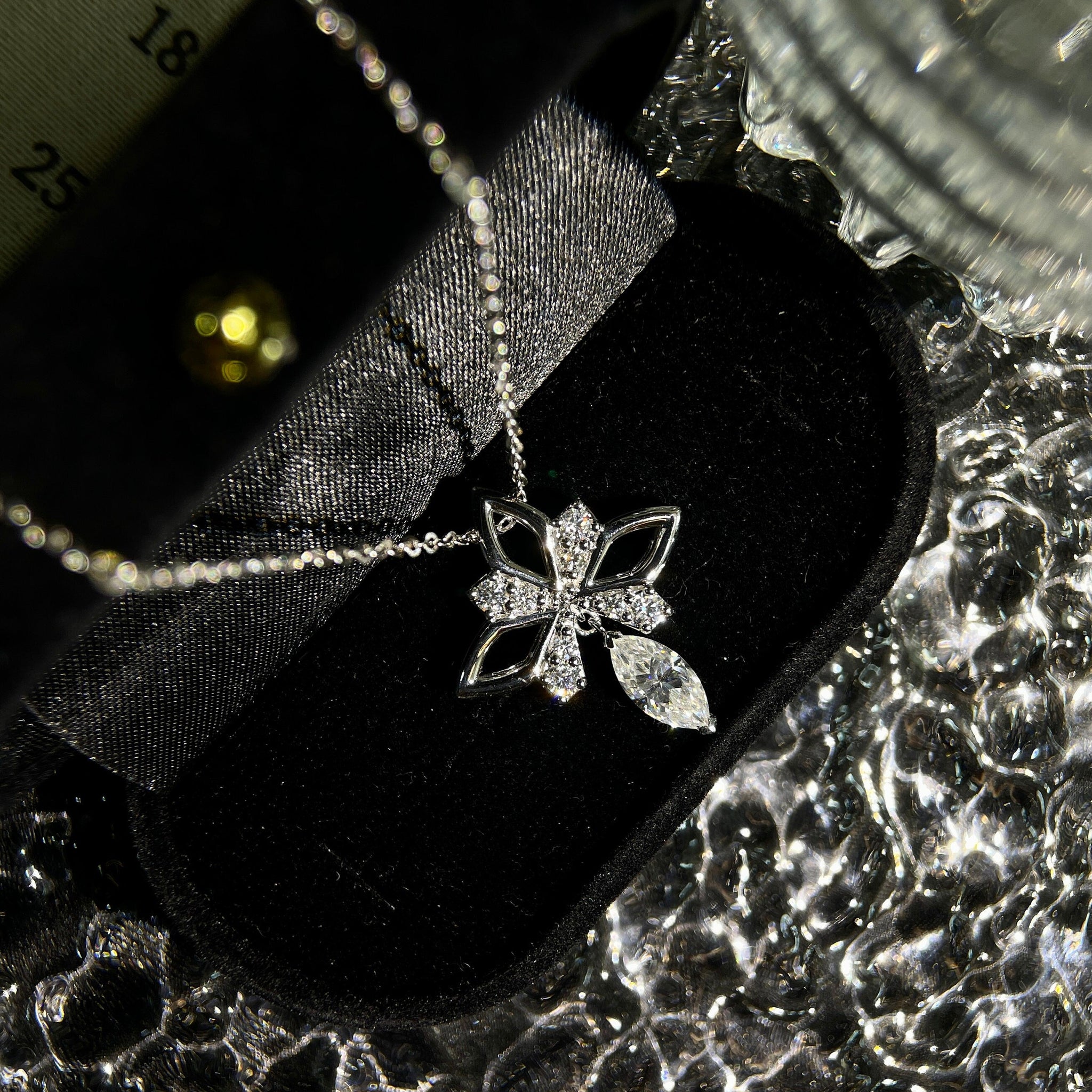 Marquise Cut Moissanite Pendant/14K Yellow Gold Diamond Shaped Floral Pendant Necklace/Minimalist Kite Necklace/Best Gift for Her