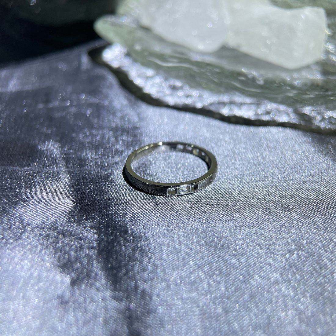 Solid Gold Baguette Half Eternity Wedding Band