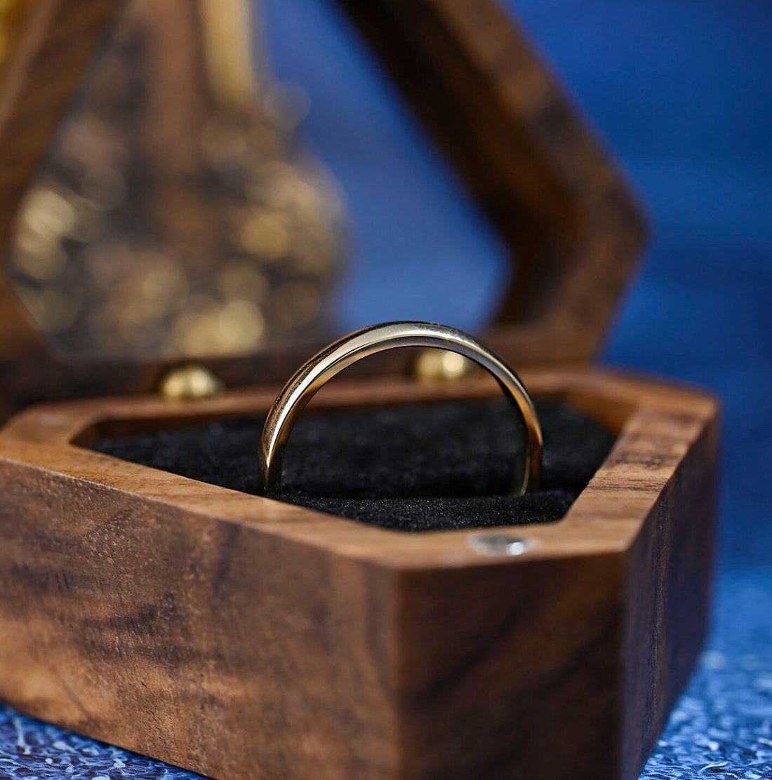 Solid Gold 4mm Men's Plain Dome Wedding Ring