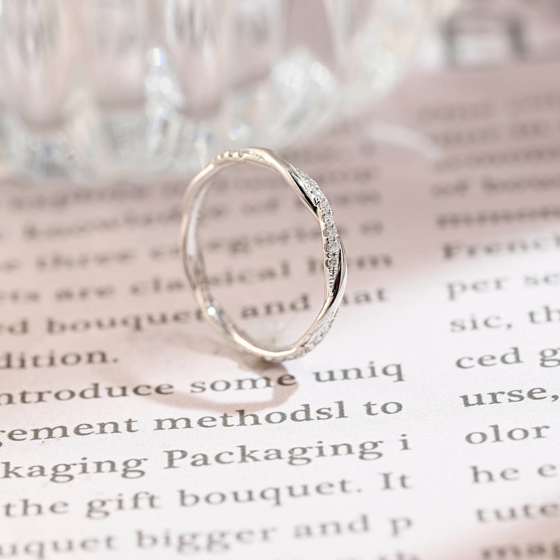 Round Cut Twisted Vintage Wedding Band for Women