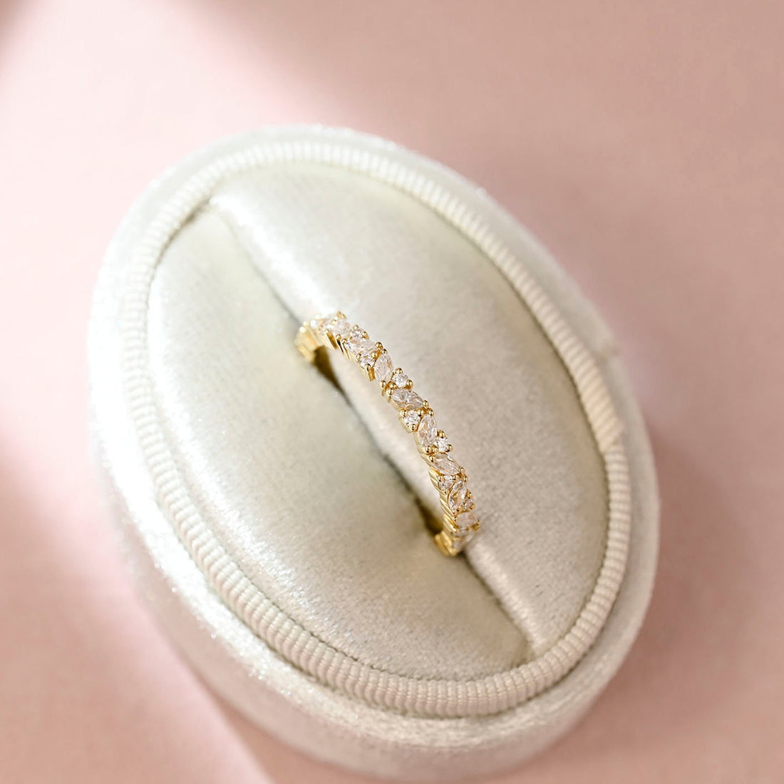 Marquise & Round Moissanite Wedding Ring for Women