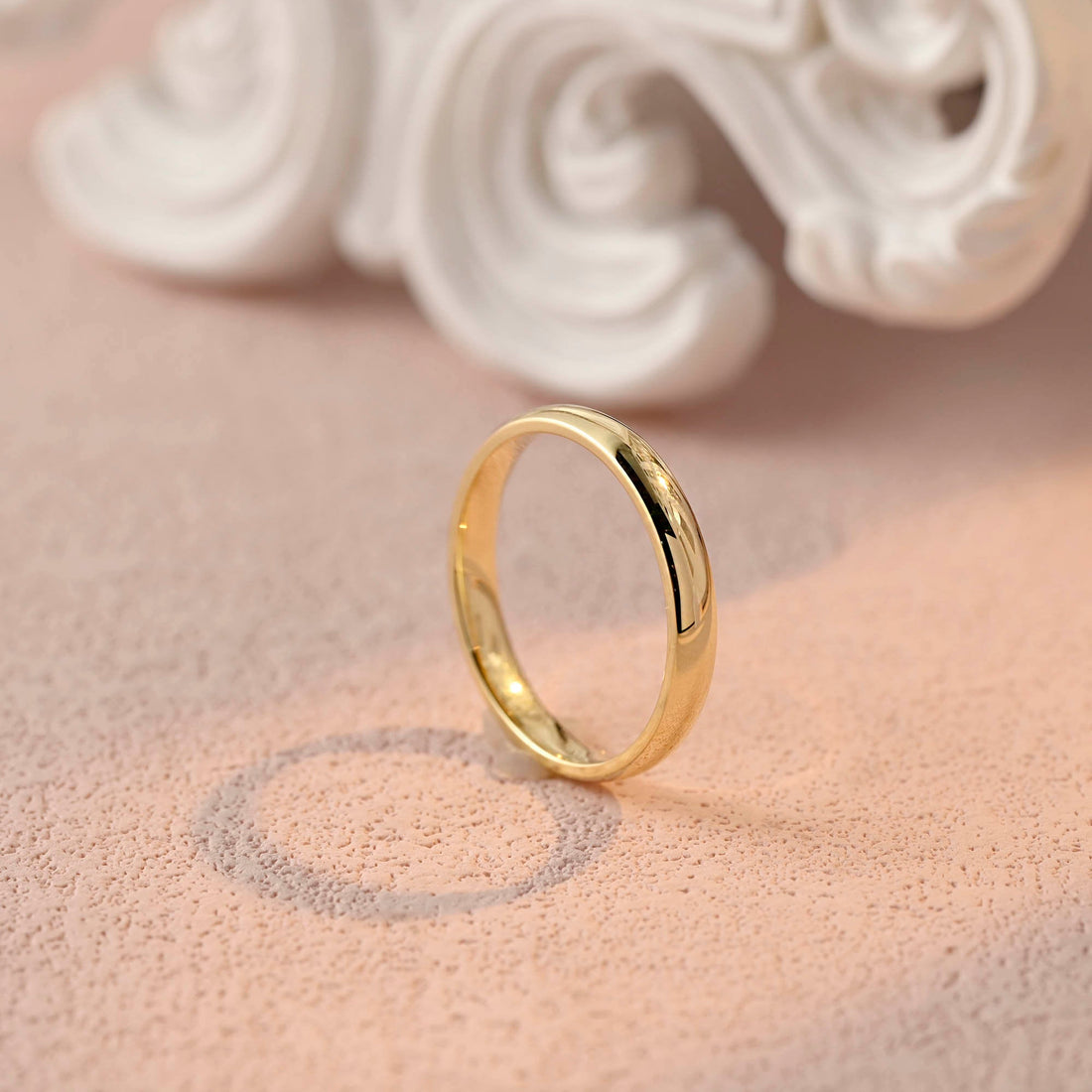 Solid Gold 3mm Width Wedding Band, Women&amp;Men Wedding Band, Solitaire Plain Wedding Band, Wedding Ring Matching Bridal Set,Gift for Women Men