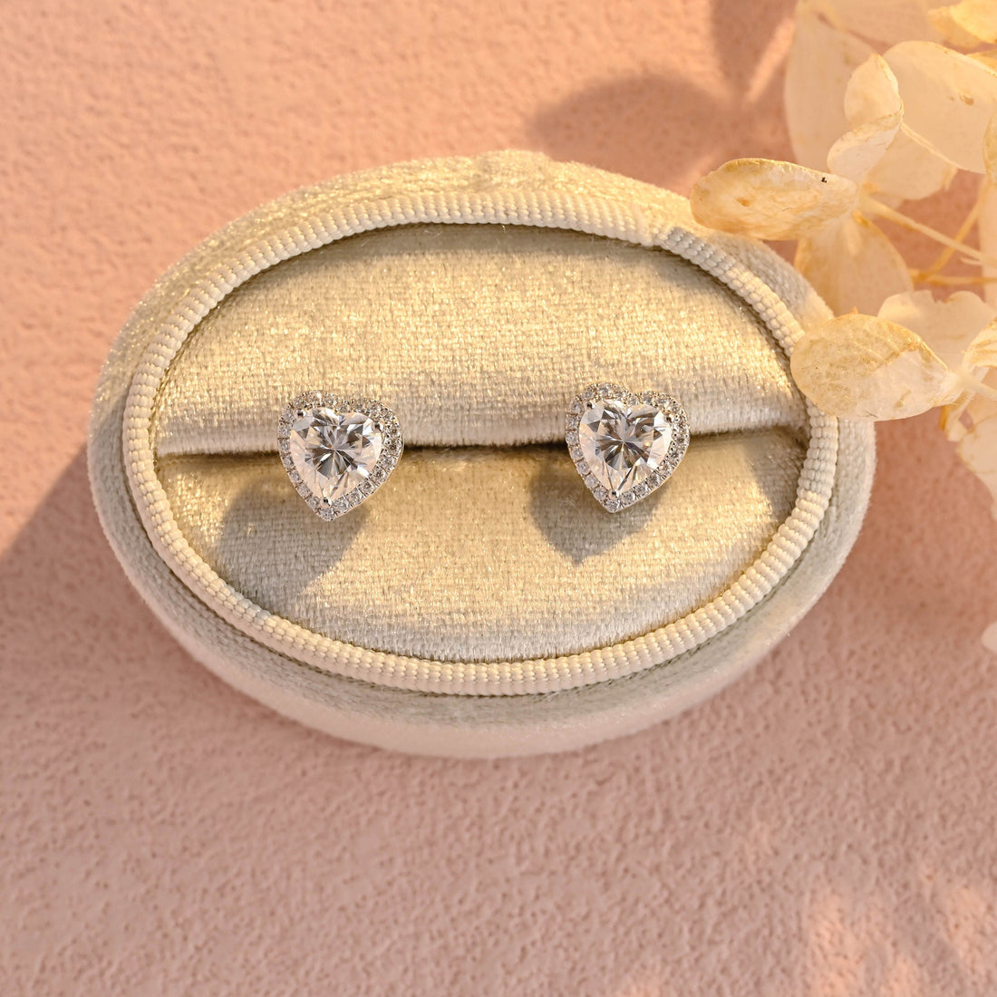 Heart Cut Moissanite Earring Stud for Women,9K/14K/18K Gold Moissanite Earrings/1ct/2ct/3ct Moissanite Studs/Handmade Gold Earring for Women