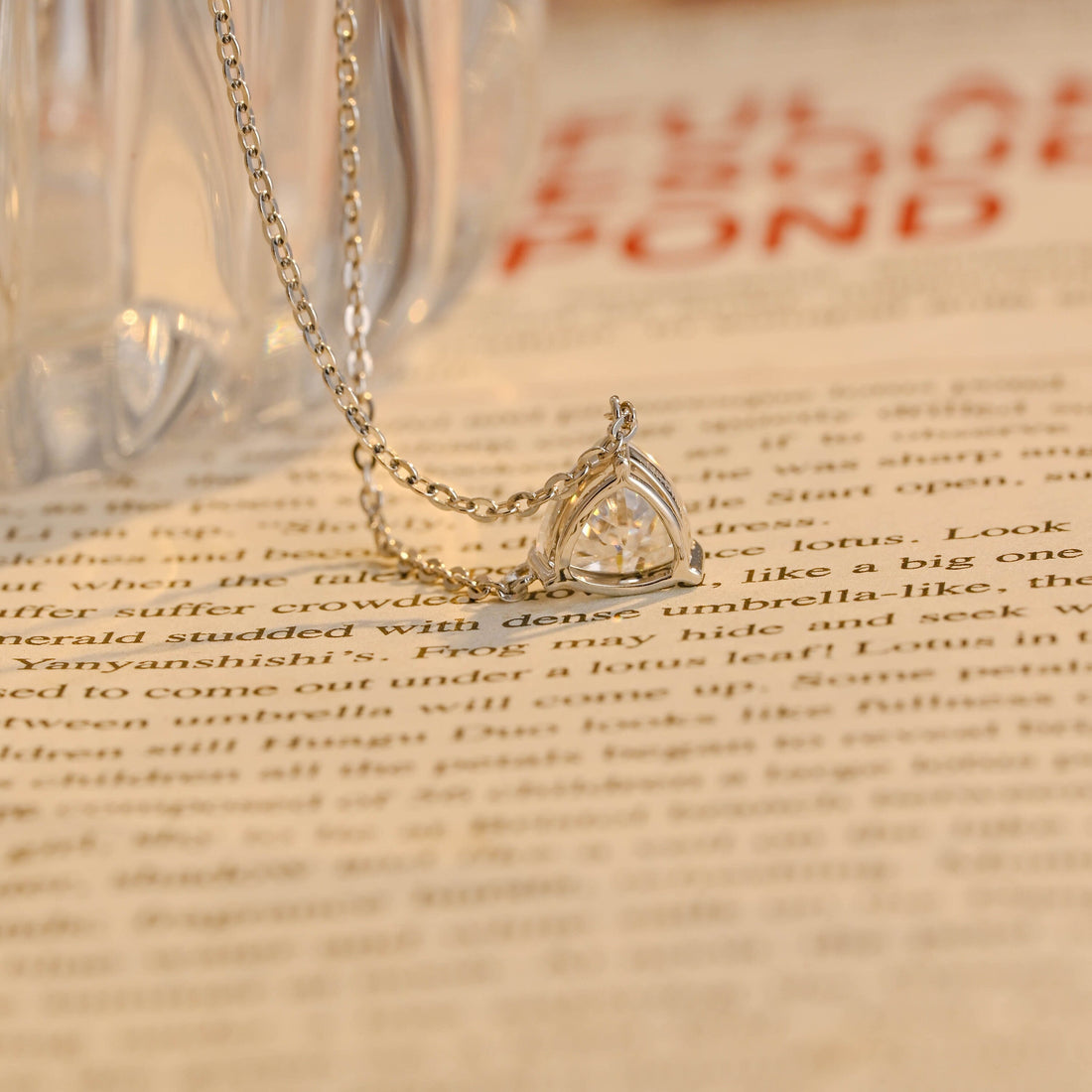 Solitaire Trilliant Moissanite Engagement Pendant Necklace, Trillion Promise Wedding Triangle Pendant Necklace, Anniversary Gifts for Woman
