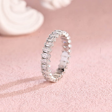 2×4mm Oval Cut Moissanite Solid Gold Stacking Band Matching Bridal Ring