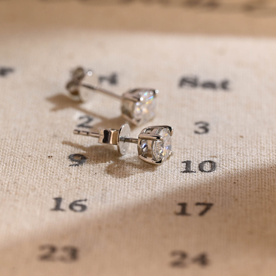 Round Moissanite Earrings Studs, 9K/14K/18K Solid Gold Engagement Earrings for Women, Solitaire Moissanite Simple Earrings, Birthday Gifts